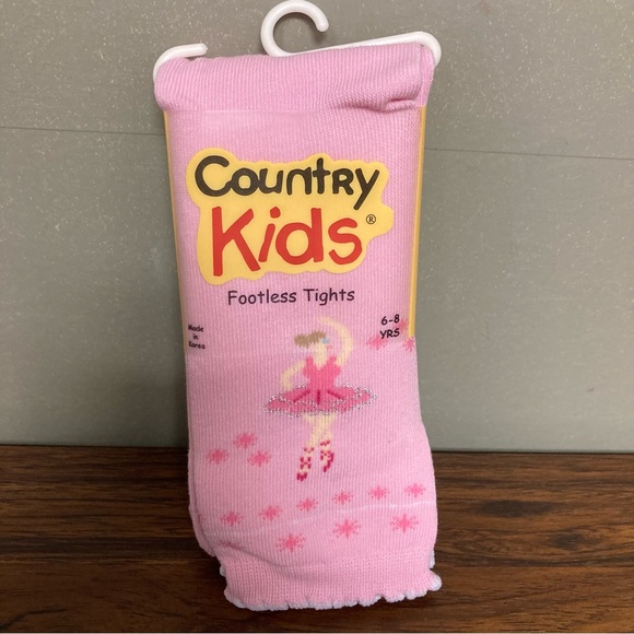 5/$15 NWT Country Kids Pink Ballerina Footless Tights 6-8 Years - Picture 1 of 6